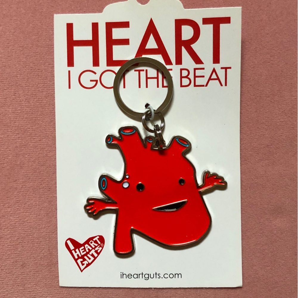 I Heart Guts Red Heart Anatomical Keychain Bag Charm - Cute and Unique Gift!